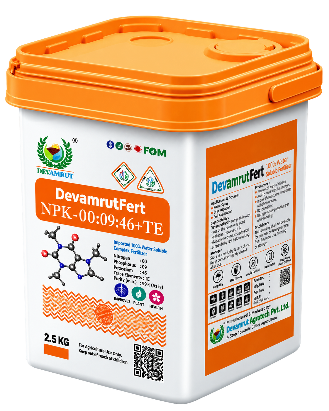 DevamrutFert NPK-00:09:46+TE 2.5 kg bucket